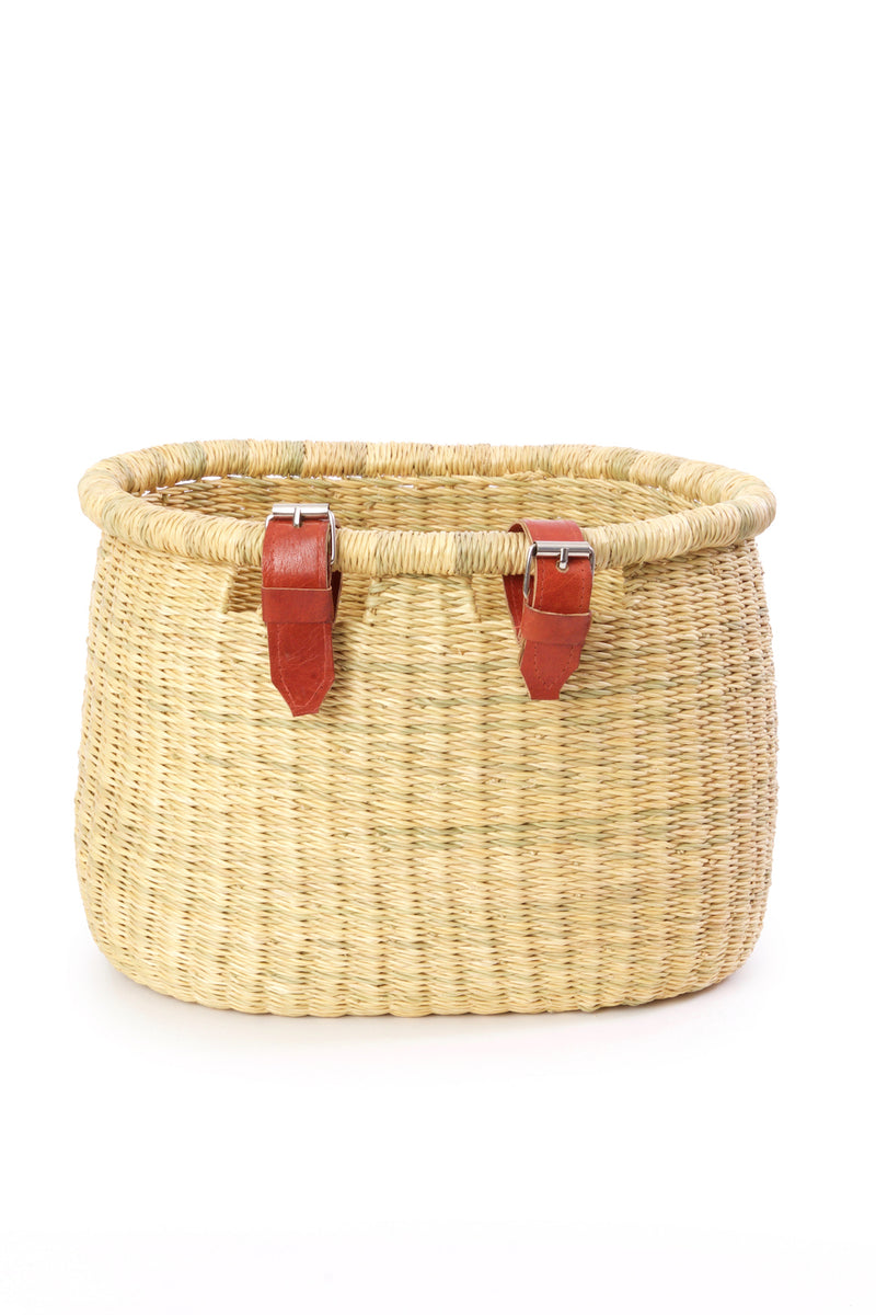 Natural Elephant Grass Bicycle Basket