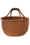 Gingerbread Bolga Basket with Leather Handles
