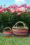 Rainbow Chaser Baby Bolga Basket - Leather Handle