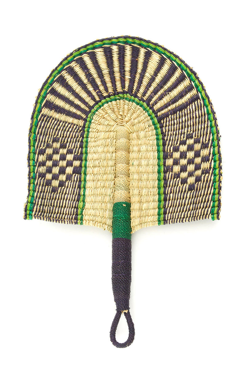 Deep Sea Elephant Grass African Hand Fan