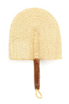 All Natural Elephant Grass African Hand Fan with Leather Handle