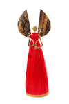 10" Red Sisal Angel Love and Light Holiday Sculpture