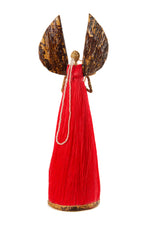 10" Red Sisal Angel Love and Light Holiday Sculpture