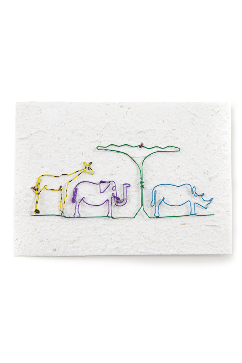 Recycled Metal Wire Safari Note Card