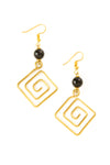 Kenyan Brass <i>Kipeo</i> Earrings with Glass Focal Bead