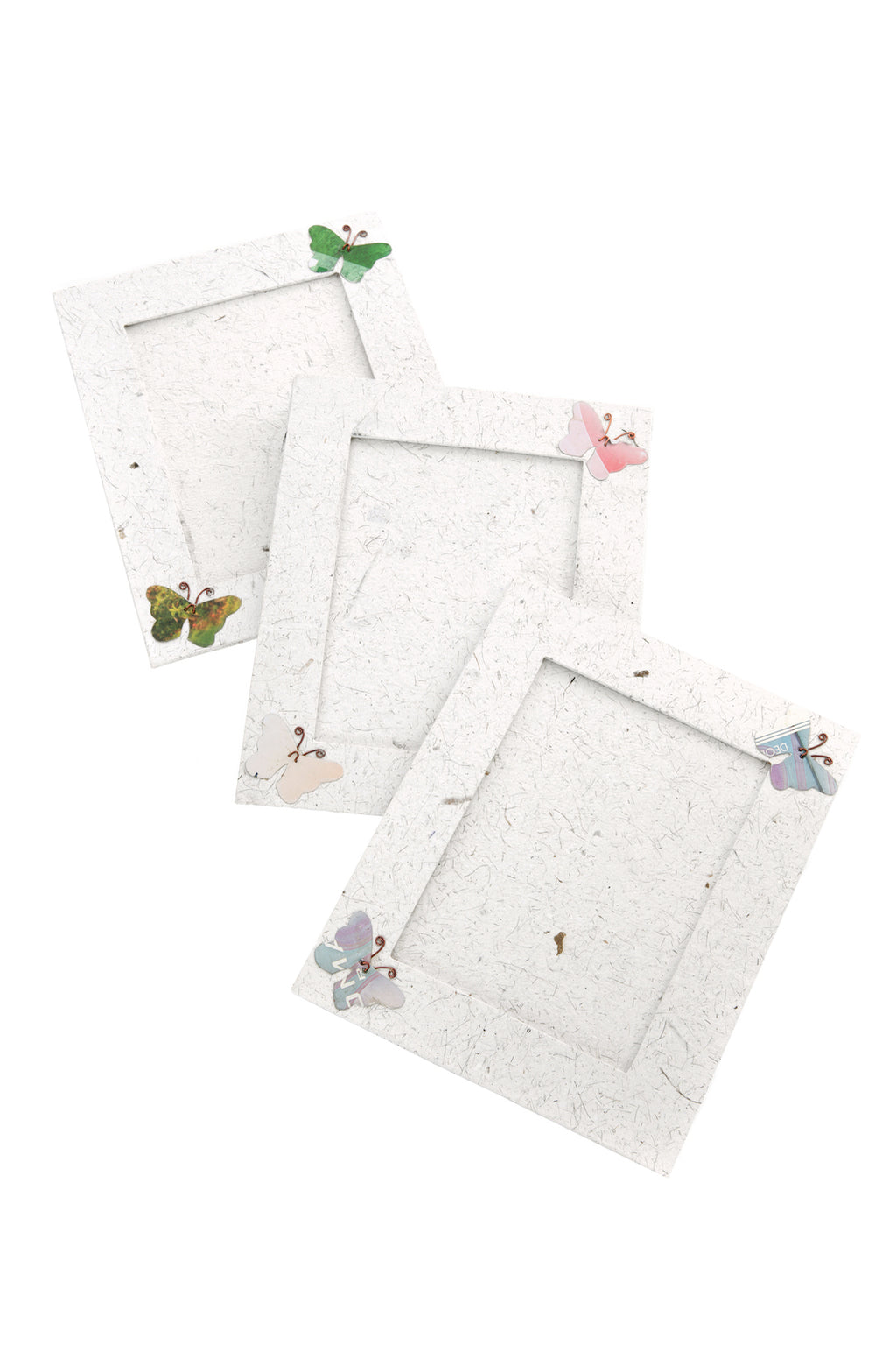 Recycled Paper and Pop Can Butterfly Picture Frame - Two Sizes