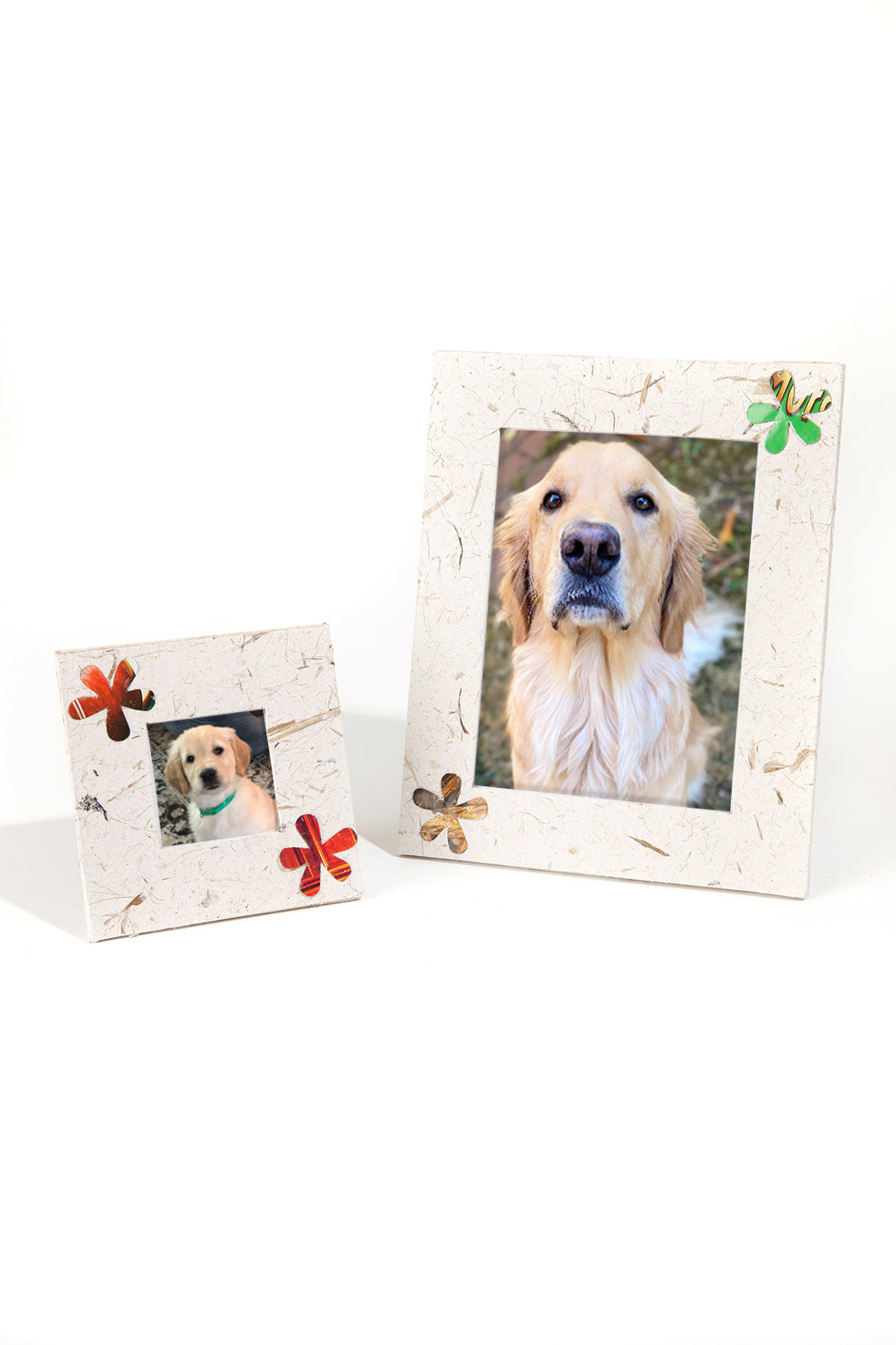 Recycled Paper and Pop Can Flower Picture Frame - Two Sizes