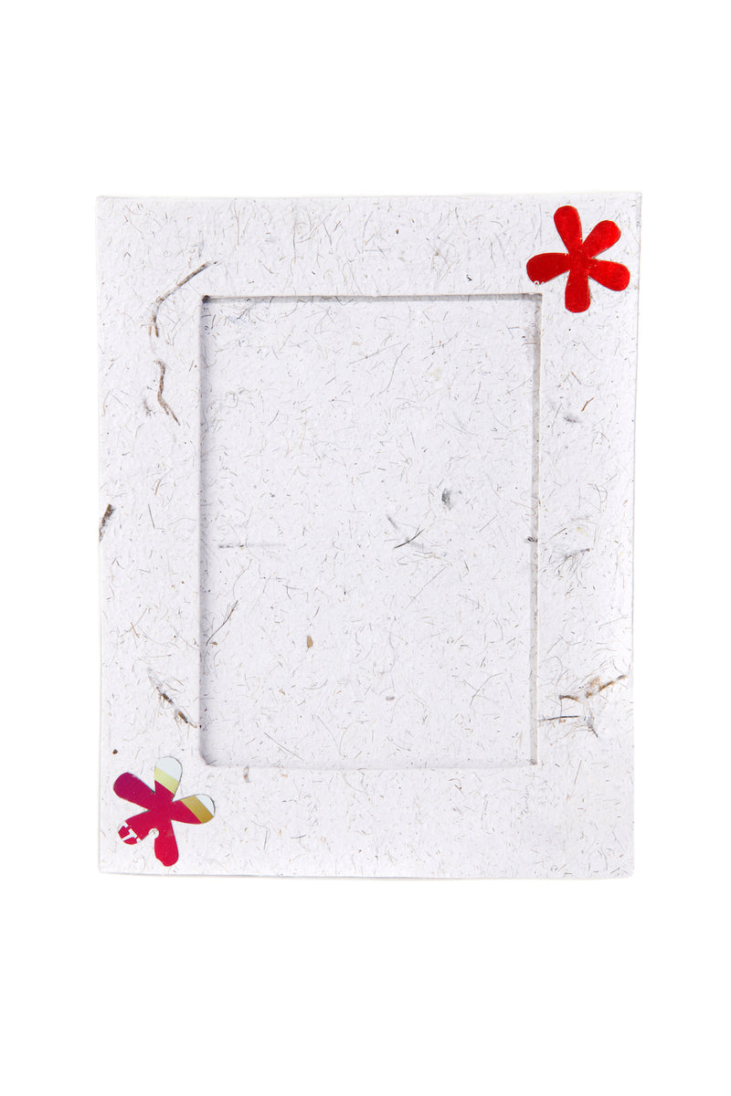 Recycled Paper and Pop Can Flower Picture Frame - Two Sizes