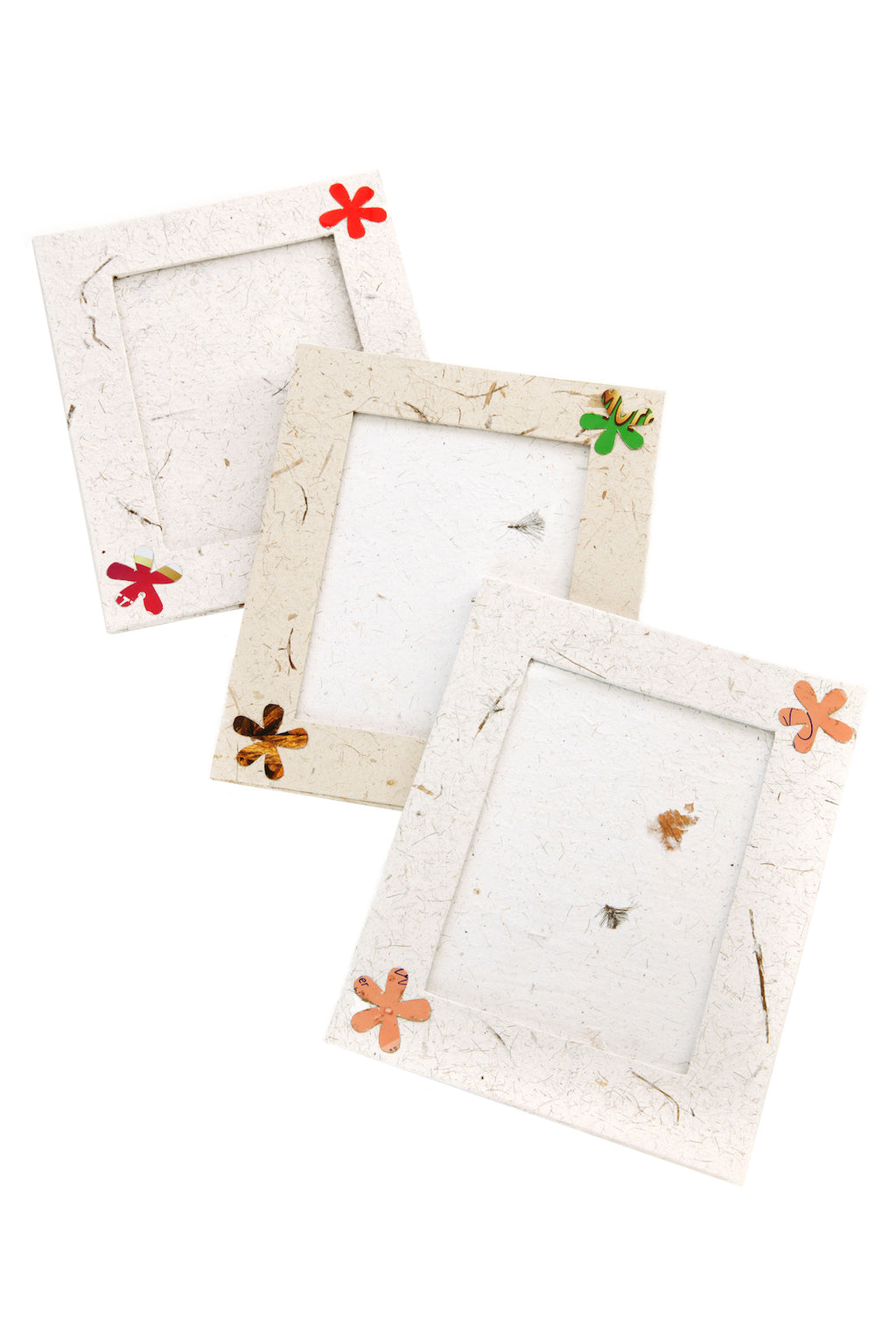 Recycled Paper and Pop Can Flower Picture Frame - Two Sizes