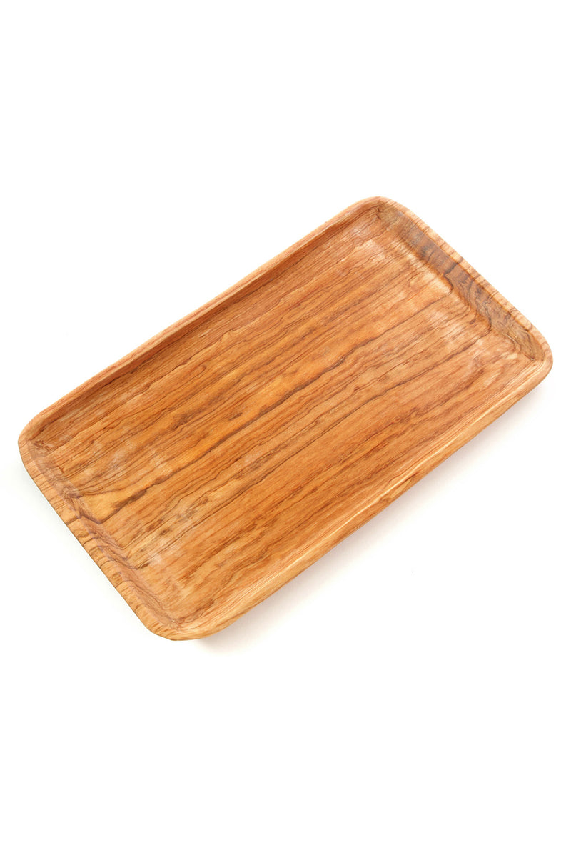 Wild Olive Wood Serving Tray with Rounded Corners