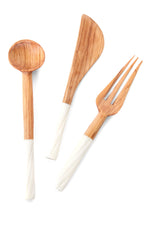 Antelope Antler Wild Olive Wood Serving Utensils