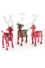 Red Recycled Aluminum Can Reindeer Sculpture