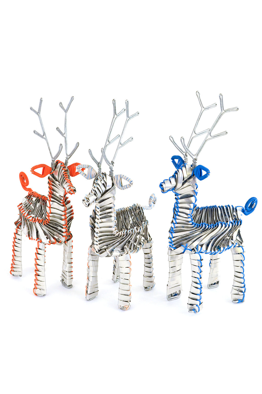 Silver Recycled Aluminum Can Reindeer Sculpture