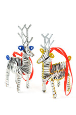 Recycled Aluminum Can & Colorful Wire Reindeer Ornament