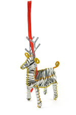 Recycled Aluminum Can & Colorful Wire Reindeer Ornament