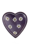 Purple Daisy Print Heart-Shaped Soapstone Dish