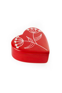 Ammi Flower Red Soapstone Heart Box - Valentine's Day Gifts