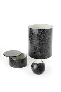 Black Deco Dot Soapstone Canister