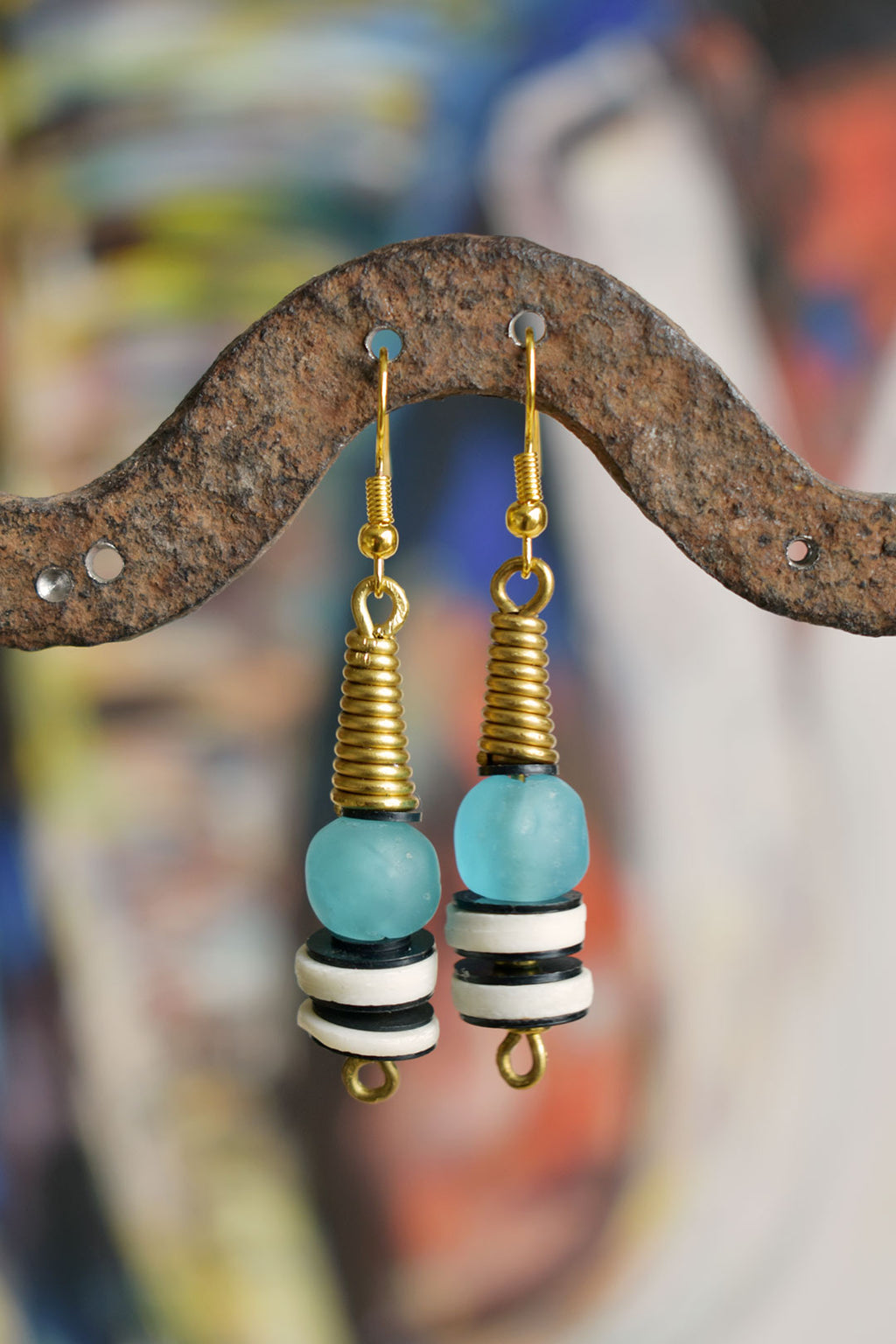 Aqua Trade Bead Bahari Earrings