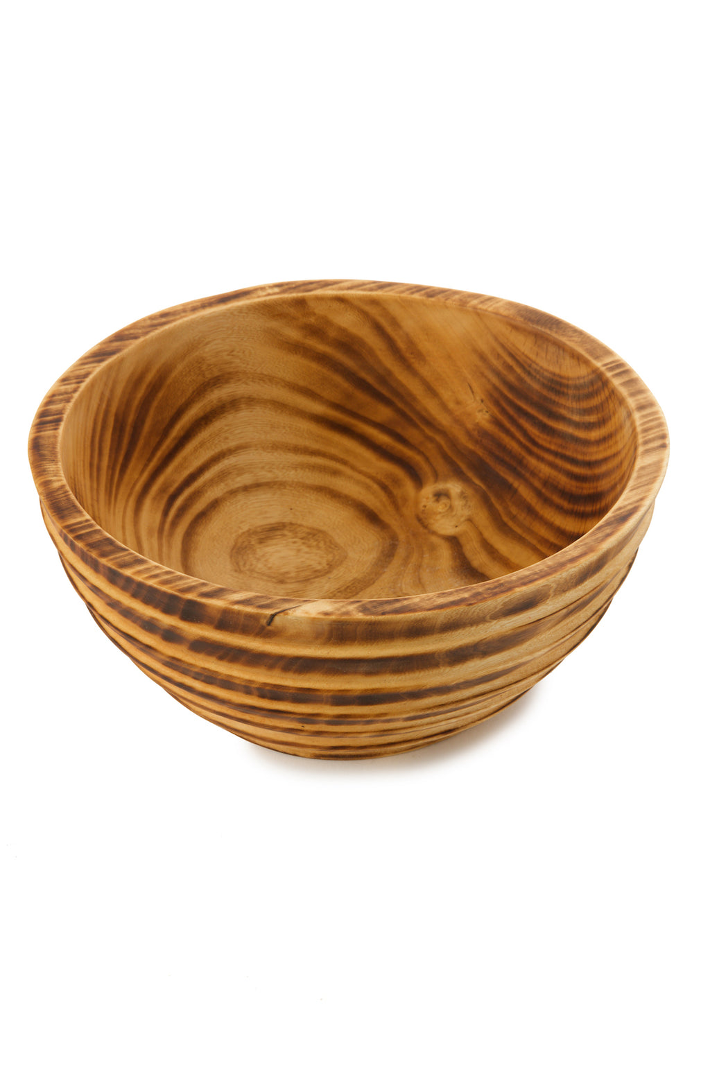 Hand Carved <i>Bee Hive</i> Jacaranda Wood Serving Bowl
