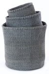 Set of Three Dove Gray Sisal Bins