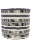 Giant Relaxed Sisal Bin Basket - Gray & Natural Bands