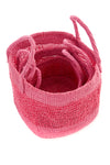 Pink Lace Weave Square Sisal Baskets