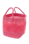 Pink Lace Weave Square Sisal Baskets