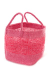 Set of Three Open Weave Pink Sisal Nesting Baskets