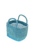 Set of Three Open Weave Blue Sisal Nesting Baskets