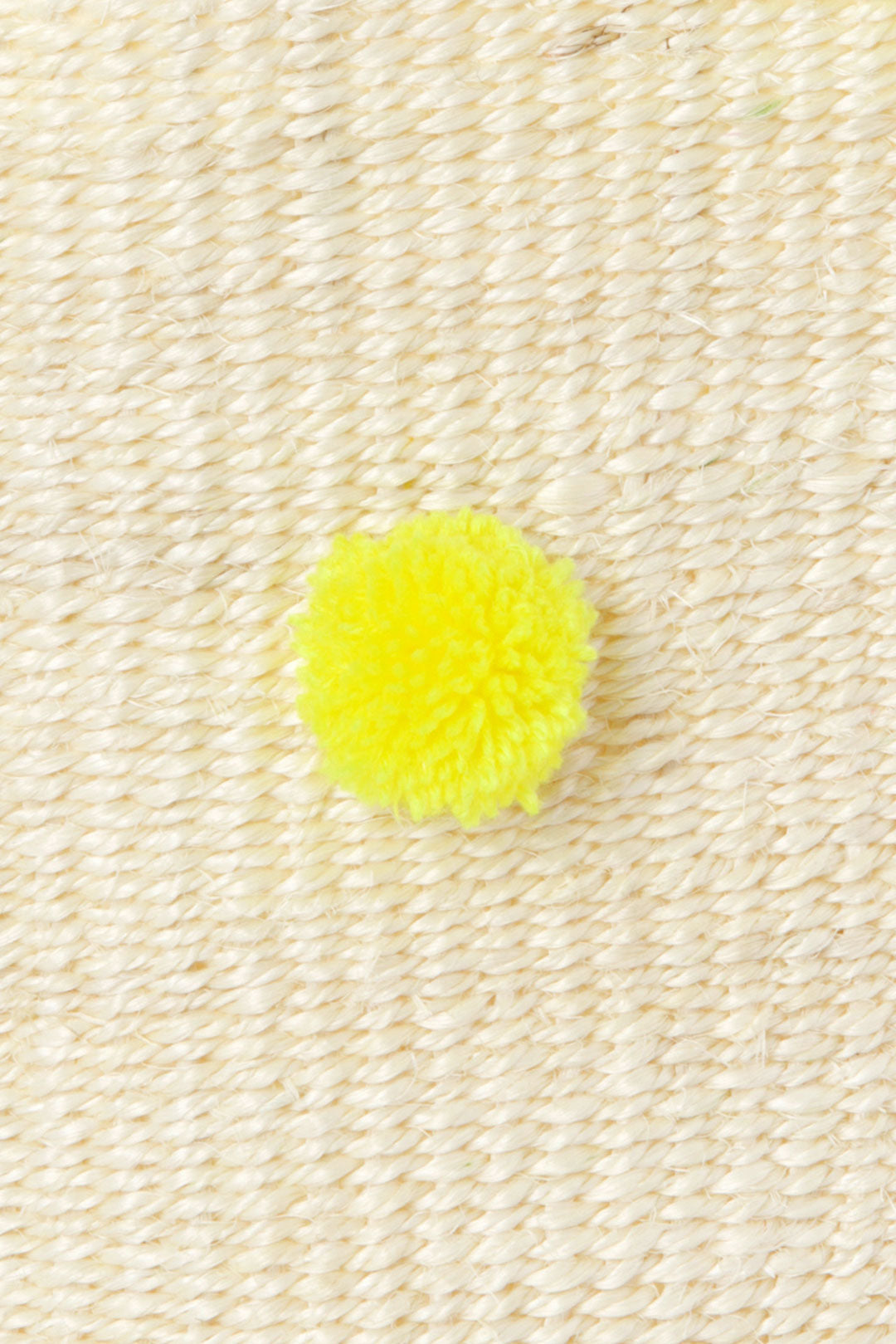 Natural Sisal Bin with Yellow Polka Dots
