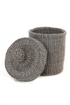 Gray Sisal Lidded Container Basket