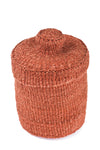 Rust Sisal Lidded Container Basket