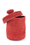Red Sisal Lidded Container Basket