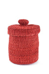 Red Sisal Lidded Container Basket