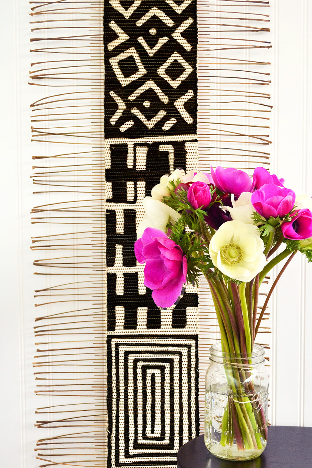 Black and White Multi-Pattern Twig Runner