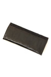 Blue Mudcloth & Black Leather Folding Wallet