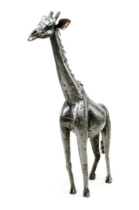 Kenyan Recycled Metal Giraffe Sculpture