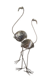 Small Recycled Metal Flamingo Sculpture