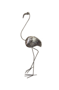 Small Recycled Metal Flamingo Sculpture