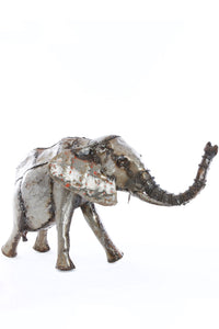 Kenyan Recycled Metal Baby Elephant Sculpture