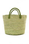 Garden Green Narrow Stripe Sisal Tote