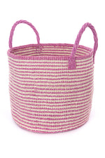 Pink Narrow Stripe Sisal Tote