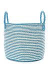 Blue Narrow Stripe Sisal Tote