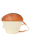 Natural Sisal and Leather Petite Zippered Purse