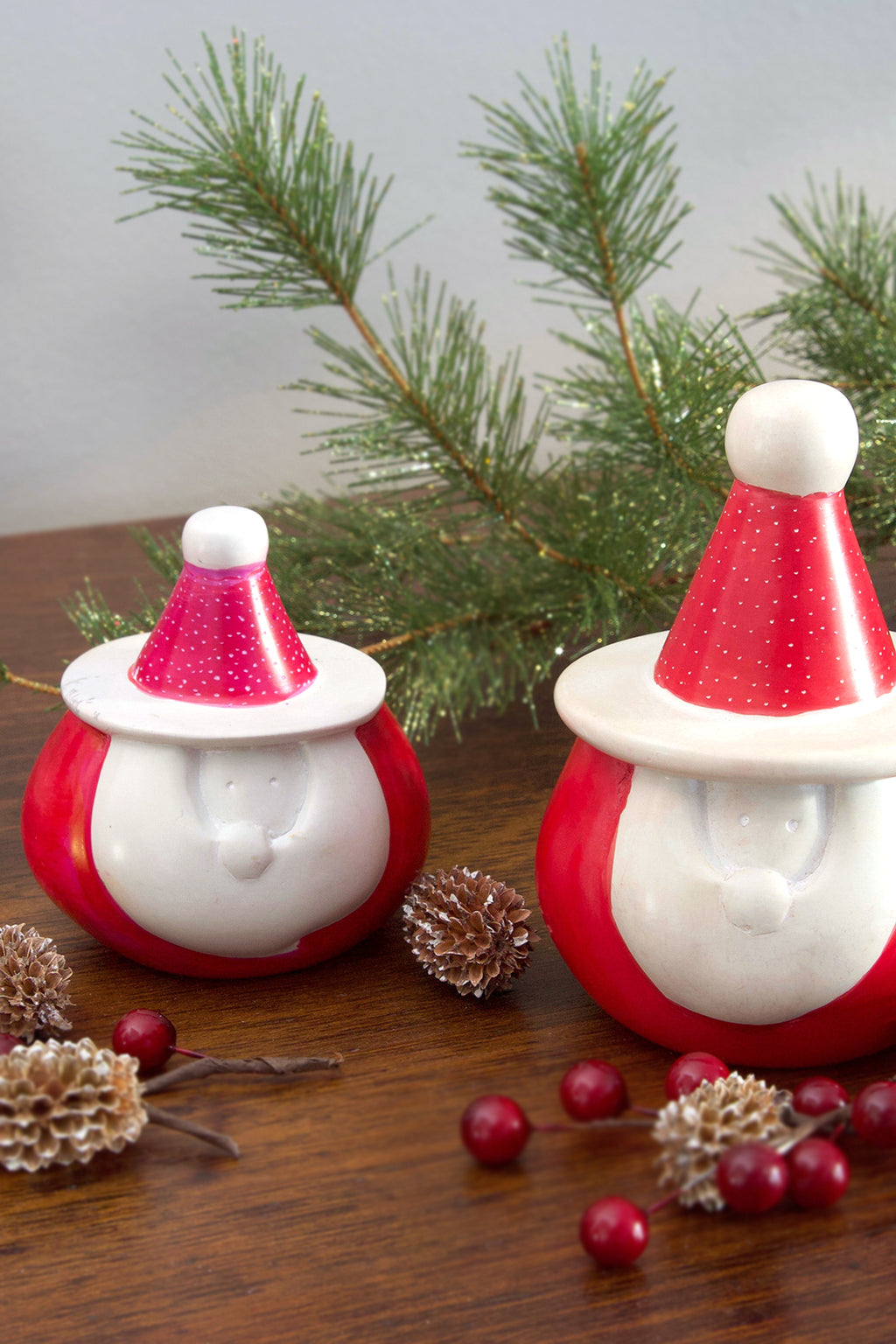 Small Kenyan Soapstone Roly Poly Santa