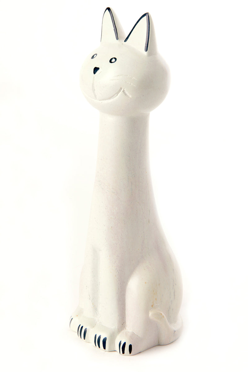 Natural Soapstone Smiling Cat