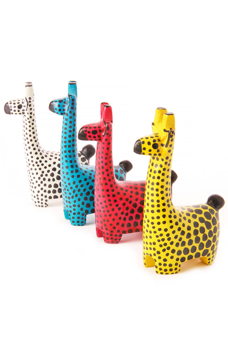 Set of Four Dotted Soapstone Giraffes