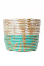 Aqua Dipped Floral Baskets - Set of Two