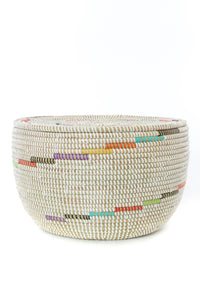 Vanilla Sugar Swirl Flat Top Storage Basket